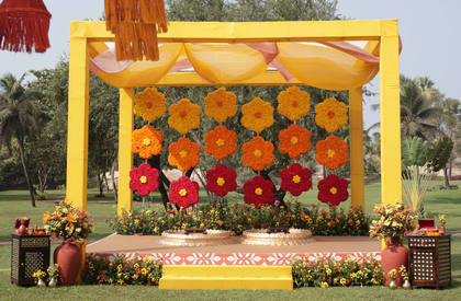 Backdrop and Stage — Haldi decor — Zuri